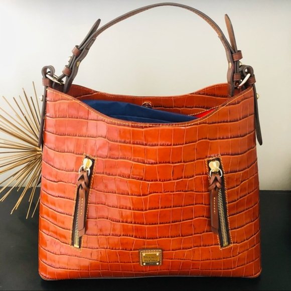 Dooney & Bourke Cooper Croc Hobo Shoulder Bag, NWT - Picture 1 of 16